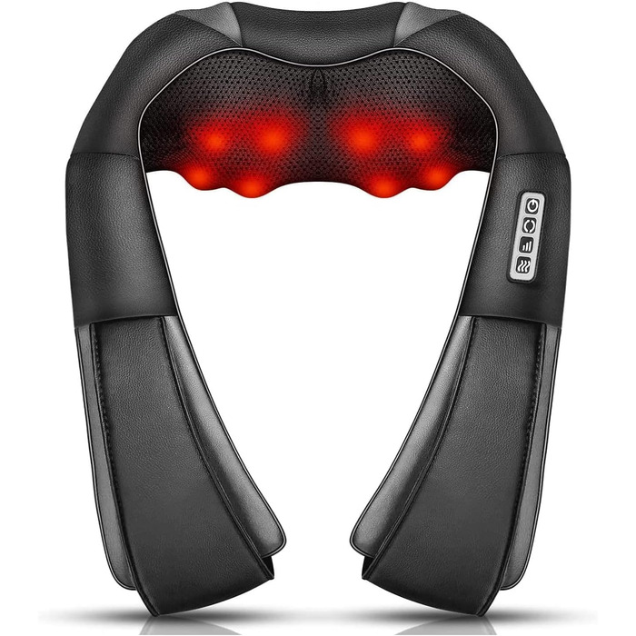 Масажер для шиї iKristin Shiatsu з підігрівом 3D, для зняття болю в шиї, спині, попереку. Сірий колір