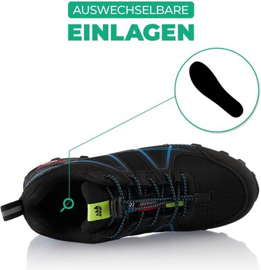 Трекінгові черевики для жінок та чоловіків, туристичні, для хайкінгу та трейлраннінгу, дихаючі, кольори: чорний, синій, блакитний, розмір 43 EU