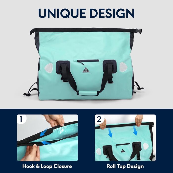 Водонепроникний рюкзак Dry Bag | Водонепроникна сумка-рюкзак для подорожей | Рюкзак-ролтоп Seesack, 50L, Blue (Seegrün)