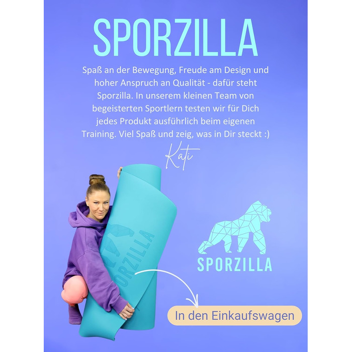 Килимок для йоги Sporzilla XXL 200x100 см, 8 мм, нековзкий, екологічний, з лініями та сумкою, для фітнесу та спорту, Lagoon