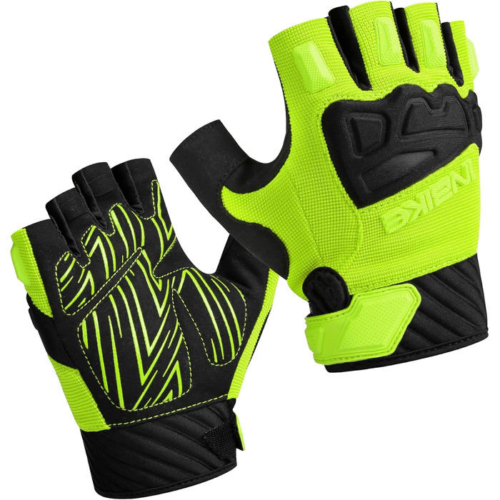 Рукавички INBIKE для їзди на велосипеді, мотокросу, фітнесу, тренувань та скелелазіння, напівпальцеві, зелені, M