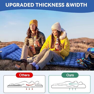 Надувна ізольована матрац Zodight Isomatte Outdoor для кемпінгу та відпочинку на природі, 200 см, блакитний