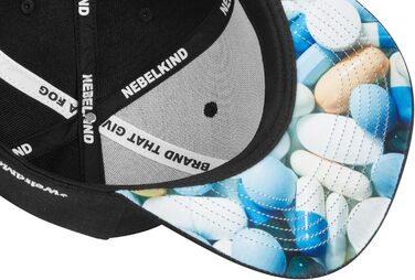 Кепка-снапбек Nebelkind унісекс з прямим козирком, регульована базакап у стилі стрітвір, ретро (Чорний з синім)