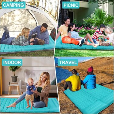 Саморозкладаючий килимок для кемпінгу DeeprBling Isomatte, 12 см, з помпою та подушкою, 200x68x12 см