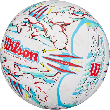 Футбольний м'яч Wilson Graffiti Peace VB New, білий/блакитний