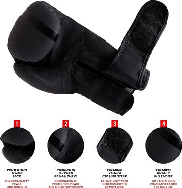 Дитячі боксерські рукавички PSS Black Series зі шкіри, 4-8oz, для хлопчиків та дівчат 3-14 років, для боксу, муай тай, кікбоксингу, чорні, червоні, зелені, рожеві, фіолетові