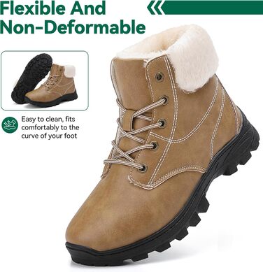 Зимові черевики чоловічі та жіночі – теплі, з підкладкою, зимові чоботи, чоботи для снігу, легкі, неслизькі, для активного відпочинку, трекінгу, снігу та повсякденного носіння, 38 EU, Хакі Gb189