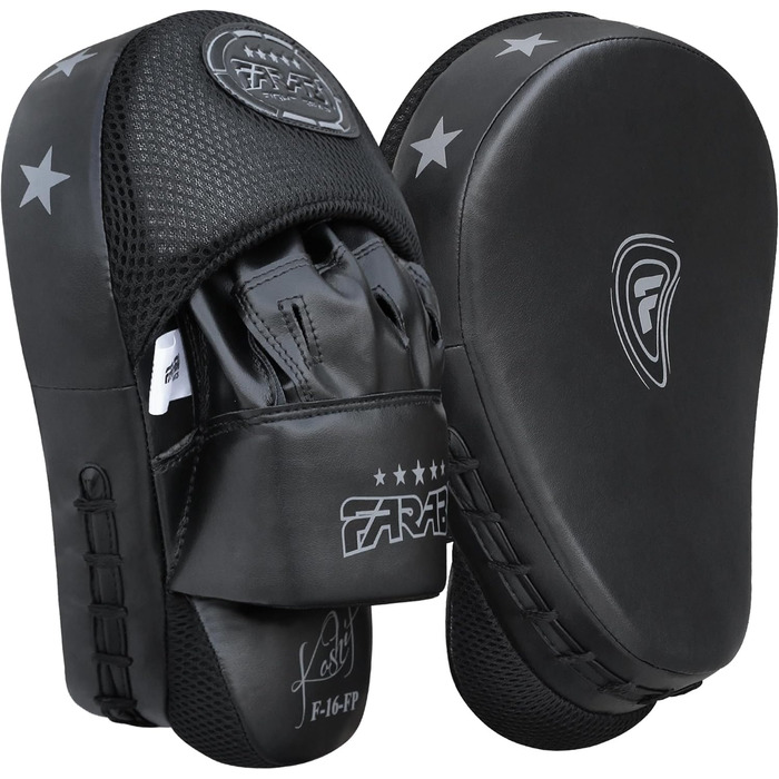 Боксерські мішені Farabi Sports Box Pratzen - чорні боксерські подушки для ударів, Муай Тай, тренування