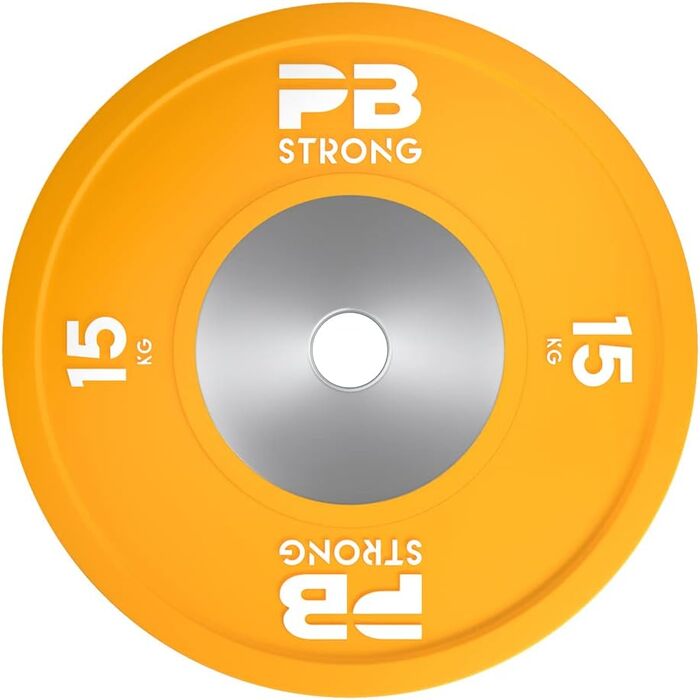 PERFORMBETTER PB Strong професійні диски для штанги, гумове покриття, вага 15 кг, отвір 50 мм, для тренувань і змагань