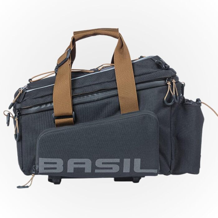 Велосипедна сумка Basil Miles XL MIK, водонепроникна, на багажник, з ручкою, 31x23x20 см, чорна