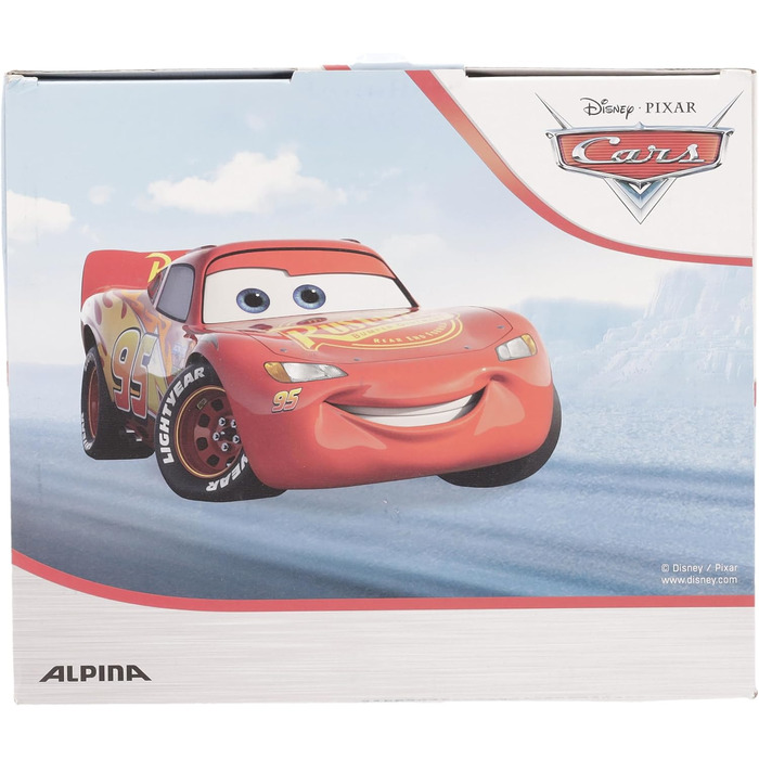 Дитячий велосипедний шолом Alpina Hackney Disney Cars, легкий, ударостійкий, з вентиляцією, можливість встановлення LED, розмір 51-56 см
