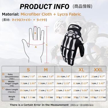 Рукавички для велосипеда Azarxis MTB чоловічі/жіночі, зимові, вітронепроникні, для катання, трекінгу, бігу, чорні (5 пальців), XL, відбивачі