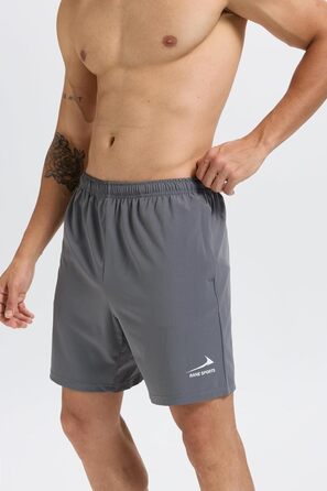 Шорти спортивні чоловічі з кишенею на блискавці – легкі, дихаючі, ідеальні для бігу, фітнесу та активного відпочинку сірого кольору, розмір L