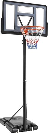Баскетбольне кільце вуличне дитяче з підставкою, регульована висота 135-305 см, щит 110x71 см, з колесами для дітей, підлітків та дорослих