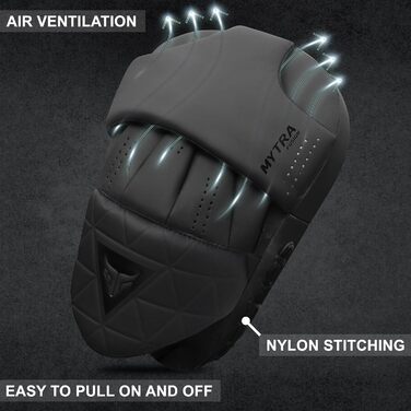 Рукавиці для боксу Mytra Fusion Box Pratzen Gebogen - чорні, для MMA, муай-тай, карате, кікбоксингу