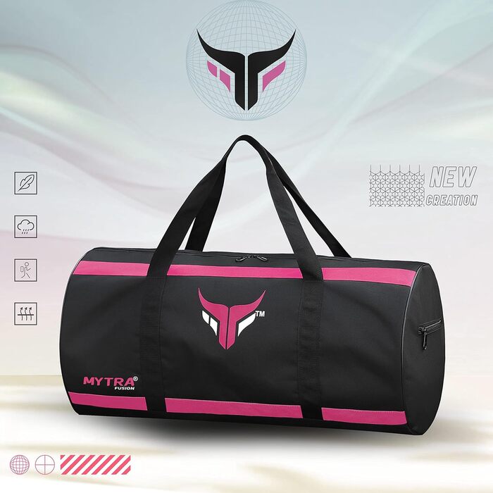 Mytra Fusion спортивна сумка для тренувань з регульованим плечовим ременем, для чоловіків і жінок, дорожня, для спорту, чорна/рожева