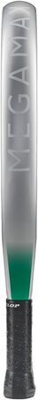 Ракетка для падел Dunlop Megamax Silber/Schwarz/Grün: Графітовий каркас, м'який серцевинний наповнювач Pro Eva, для початківців, кругла форма