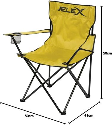 Кемпінговий стілець JELEX Expedition з підлокітниками та тримачем для напоїв, чорний, зелений, блакитний