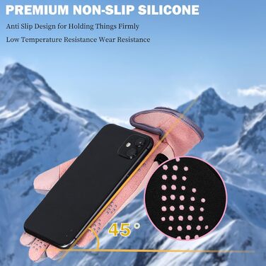 Рукавички сенсорні чоловічі/жіночі для спорту, тепла, зими, бігу, їзди на велосипеді, піших прогулянок. Антиковзкі, теплі, вітронепроникні, водонепроникні. Рожеві.