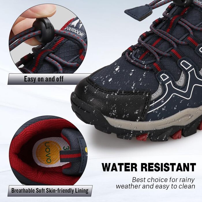 Дитячі трекінгові кросівки UOVO для активного відпочинку, спорту та туризму. Синій колір, розмір 30