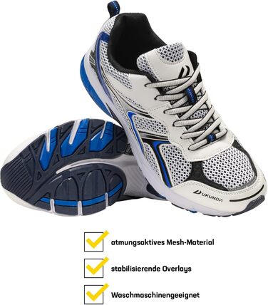 Чоловічі бігові кросівки Mombasa, білі, розмір 39 EU, дихаюча сітка, зносостійка підошва