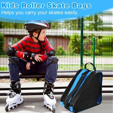 Сумка для роликів та ковзанів для дітей. Сумка для роликів Inliner, Ice Skate Bag, Skischuhtasche, Rollschuhtasche (Блакитна)
