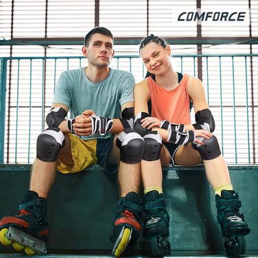 Набір захисту COMFORCE 6 в 1: наколінники, налокітники, захист зап'ясть для катання на роликах, скейті, велосипеді