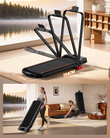 Бігова доріжка UMAY Walking Pad з нахилом 15%, швидкість до 10 км/год, тиховий двигун, для дому та офісу, макс. навантаження 136 кг, чорна