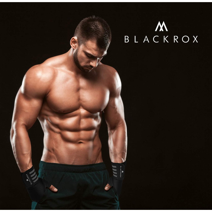 Фитнес рукавички BLACKROX з підтримкою зап'ястя для чоловіків та жінок, рукавички для силових тренувань, бодібілдингу, чорний L