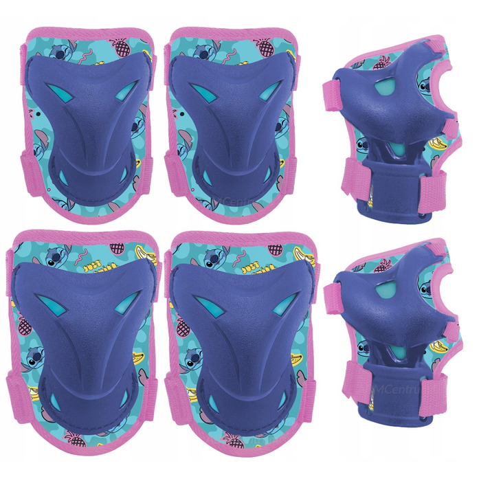 Комплект захисту для роликів та скейта (шолом, наколінники, налокітники) — Stitch