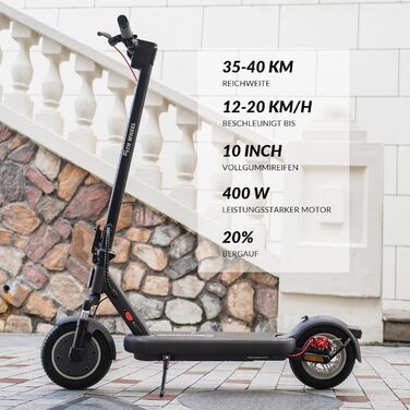 Електросамокат для доріг, 10'' колеса, до 40 км, 20 км/год, амортизація, для дорослих, 120 кг, поворотники, додаток, подвійна гальмівна система, V40PRO Max