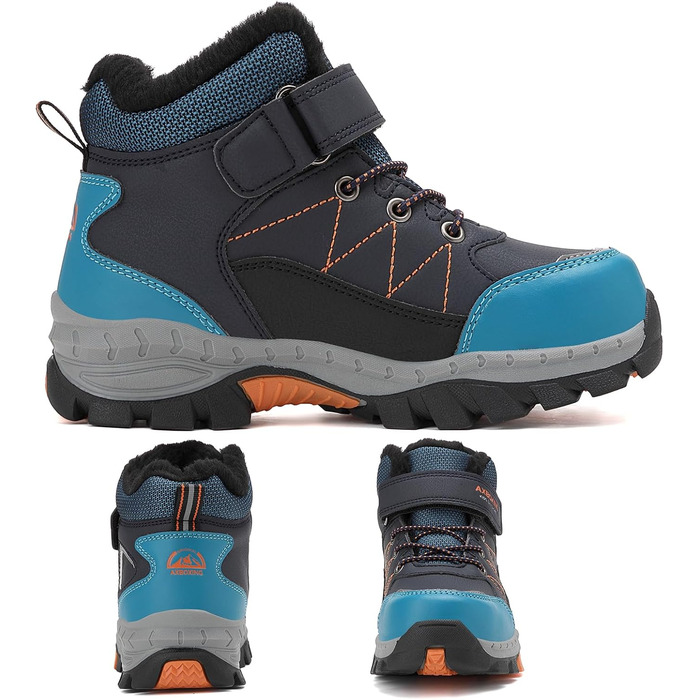 Зимові черевики для дітей TARELO - непромокаючі зимові черевики Mid, черевики для снігу, для хлопчиків/дівчаток, утеплені туристичні черевики, 32-39 (Сапфіровий, 36 EU)
