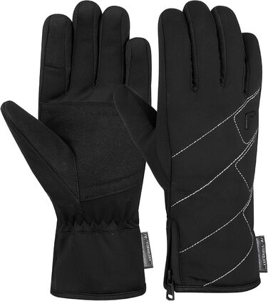 Жіночі спортивні рукавички Reusch Loredana STORMBLOXX™, сенсорні, теплі, вітро- та водостійкі, для смартфона і планшета, чорні/сріблясті, розмір 7