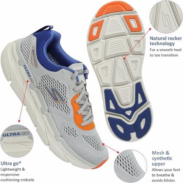Чоловічі бігові кросівки Skechers Max Cushioning Delta (41 EU, сірий)