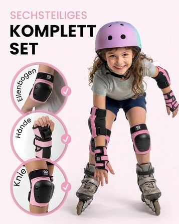 Захист для колін та ліктів 99FLIPS для дітей (3-12 років), рожевий - комплект для роликів, скейтборду, самокату (XS/S/M)