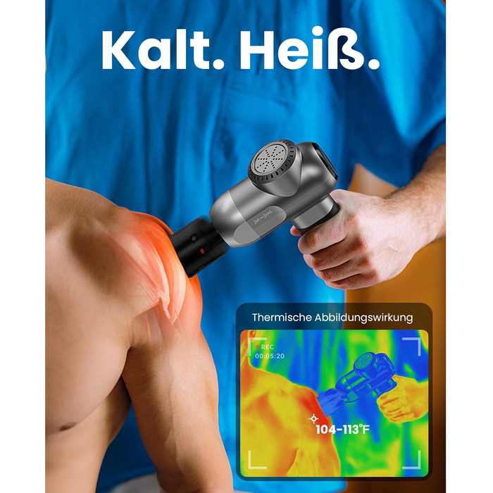 Масажер для тіла Bob and Brad C2 Pro з підігрівом та охолодженням, професійний електричний масажер для дому, фітнесу, відновлення та зняття болю (сріблястий)