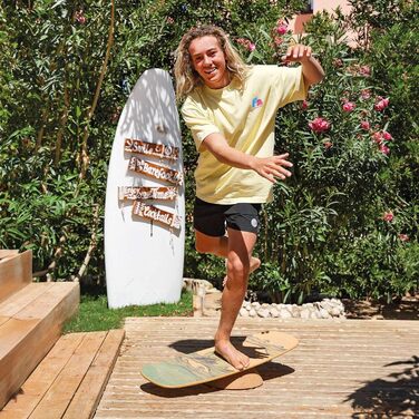 Набір балансборду F2 Balance Board Set з пробковою ролкою та півсферою. Дерев'яний балансборд для початківців та професіоналів. Баланс-тренінг, фітнес, рівновага для Kite, Windsurf, Wingfoil, водних видів спорту, серфінгу. Діаметр 87 см.