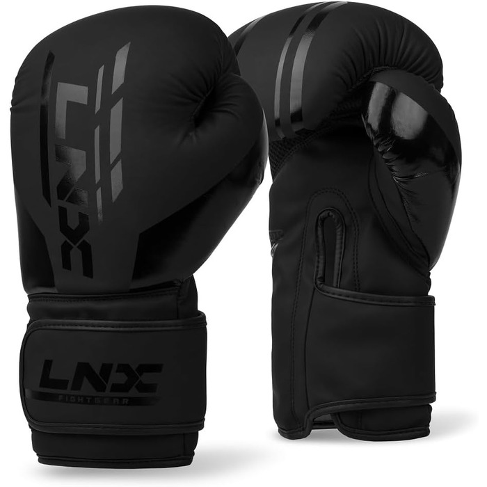 Боксерські рукавички LNX Challenge 16 унцій, чорні, для чоловіків, жінок і дітей – для боксу, кікбоксингу, муай-тай, ММА, єдиноборств