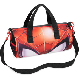 Дитяча спортивна сумка Disney Spiderman 40x20x20 см, чорна/червона, з двома боковими кишенями та регульованим ременем, для фітнесу та спорту