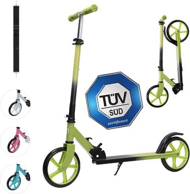 Дитячий алюмінієвий самокат Habib Gruppe Cityroller, складаний, сертифікований TÜV Süd, регульований по висоті, 200 мм колеса, для дітей і підлітків від 10 років