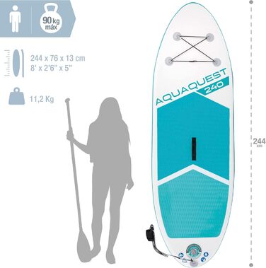 Надувний SUP Intex Aqua Quest 240 для юних плавців, 244 x 76 x 13 см, 68241NP