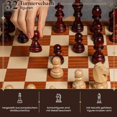 Преміум шахи Staunton №7, 50 см, махагоні та клен, велика дерев'яна шахівниця для турнірів, майстер-клас, високоякісний набір для гри в шахи
