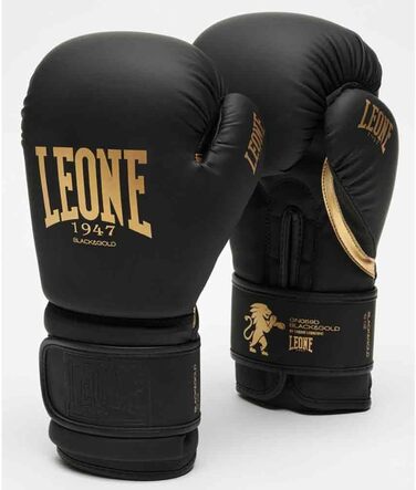 Боксерські рукавички Leone 1947 чорно-золоті для боксу, кікбоксингу та тайського боксу (14 унцій)