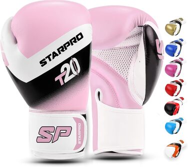 Боксерські рукавички Starpro T20 для дорослих – міцні рукавички для боксу, кікбоксингу та тренувань для чоловіків і жінок, різні кольори та розміри