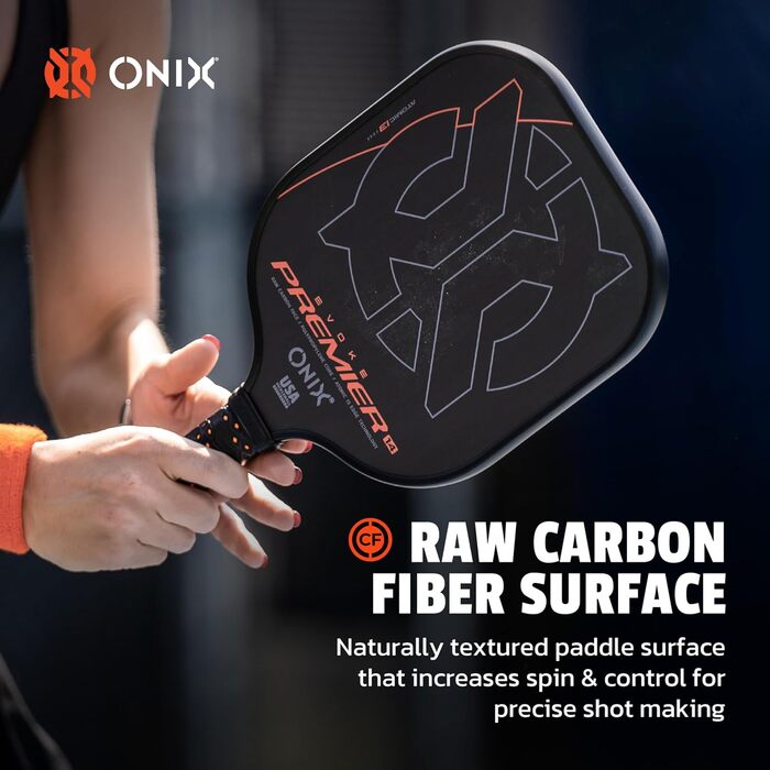 Падл для піклболу Onix Evoke Premier Pro Raw Carbon (12 мм, чорний)