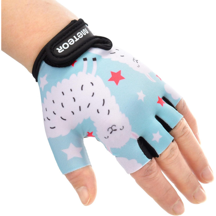 Велосипедні рукавички Meteor Unisex для дітей та дорослих, Gel BMX, XS, Alpacas