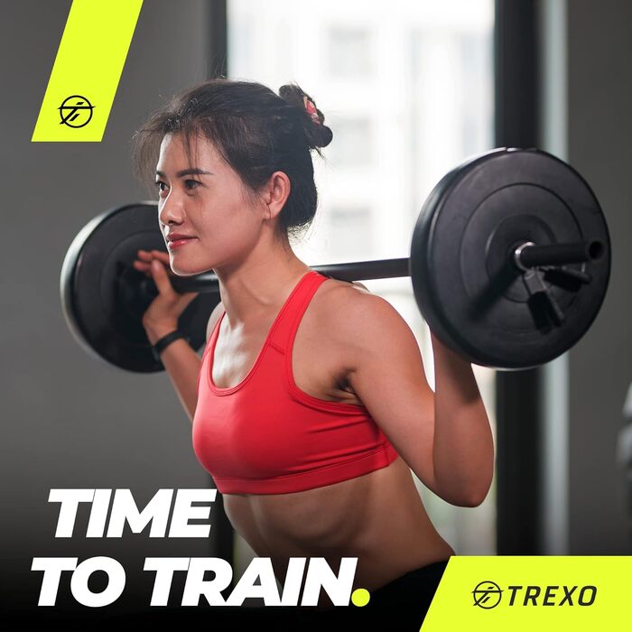 Олімпійський бампер-диск TREXO 10 кг, гумовий, для штанги 50 мм, для кросфіту та силових тренувань