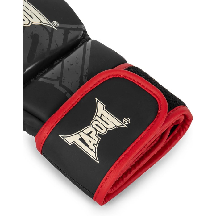 Тренувальні рукавички Tapout MMA зі штучної шкіри, чорні/червоні/екрю, розмір M, 1 пара