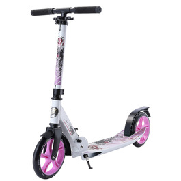 Самокат STAR Aluminium Cruiser 205мм Біло-Ліловий для дітей та дорослих | Міський самокат для хлопчиків та дівчаток від 6 років