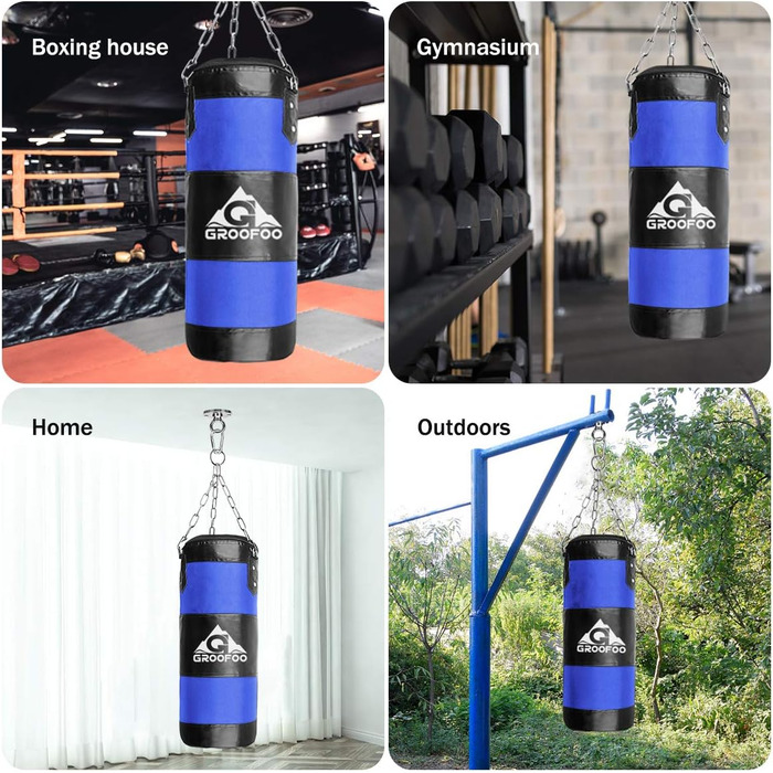 Boxsack GROOFOO для дітей та дорослих, 100x33 см, матеріал Oxford, для боксу, MMA, Муай Тай, без наповнювача